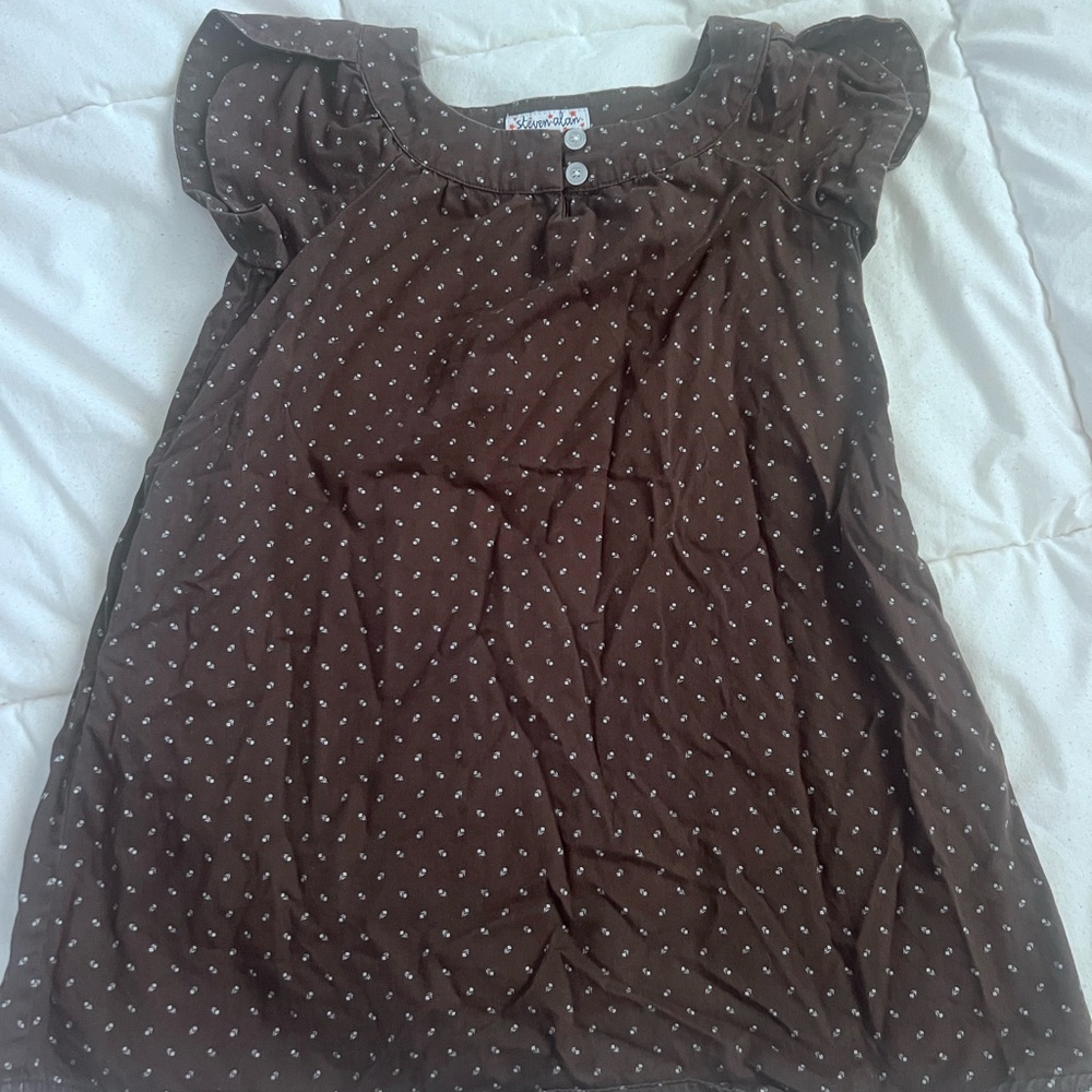 Brown Polka Dot Kids Dress